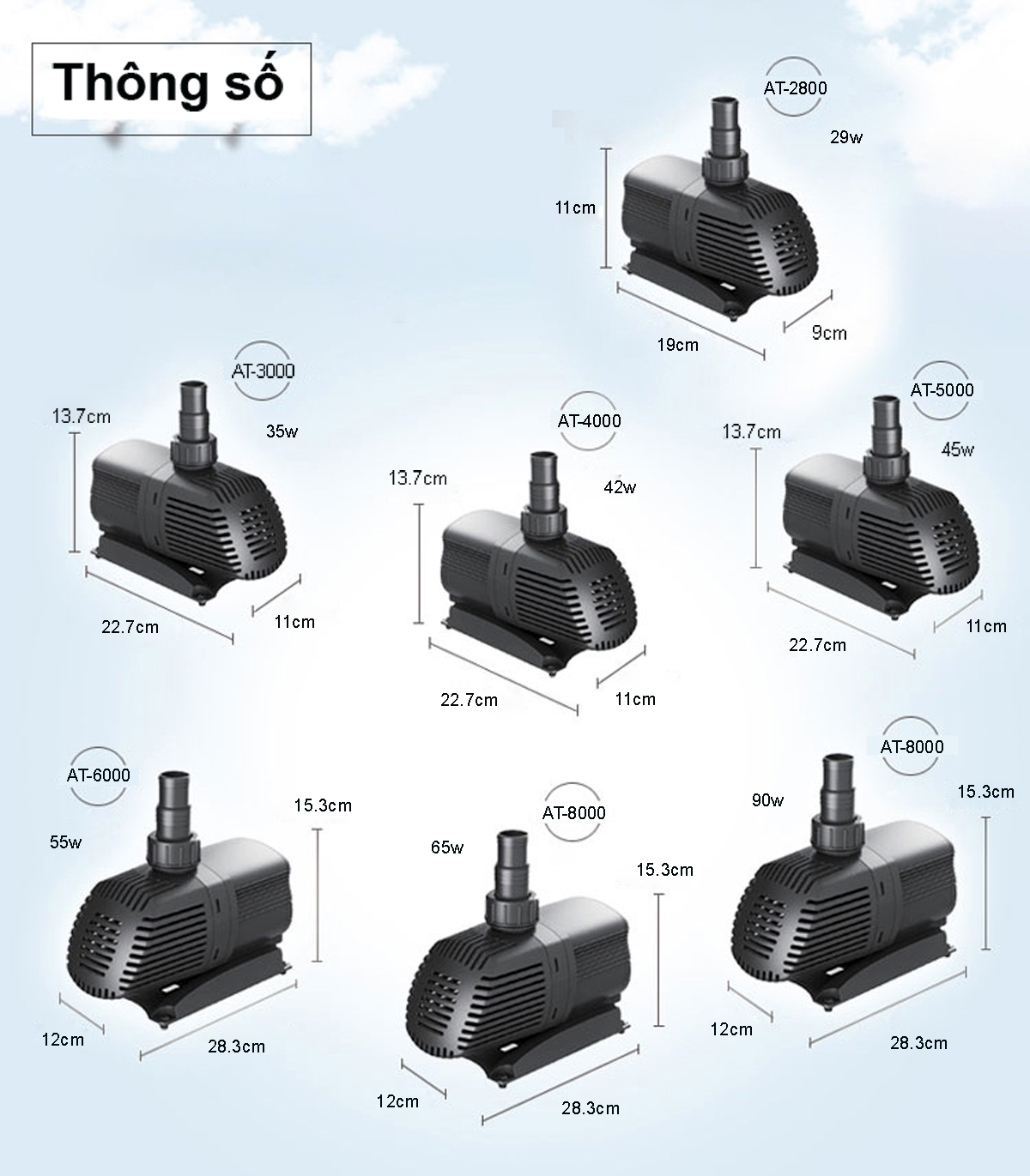 Máy Bơm Nước Hồ Cá ATMAN AT5000 55W - Ảnh 3