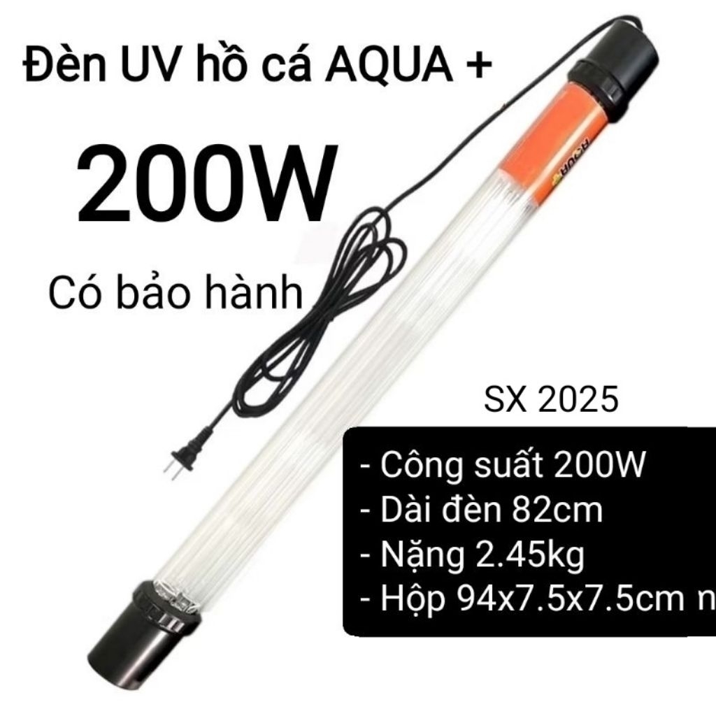 Đèn UV 200W AQUA SUV+ Diệt Khuẩn, Rêu Tảo Hồ Cá Koi , Xử Lý Nước Thải, Nước Sinh Hoạt