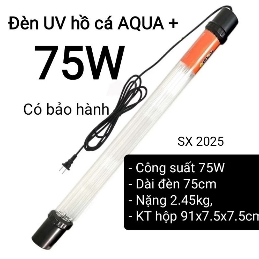 Đèn UV 75W AQUA SUV+ Diệt Khuẩn, Rêu Tảo Hồ Cá Koi , Xử Lý Nước Thải, Nước Sinh Hoạt