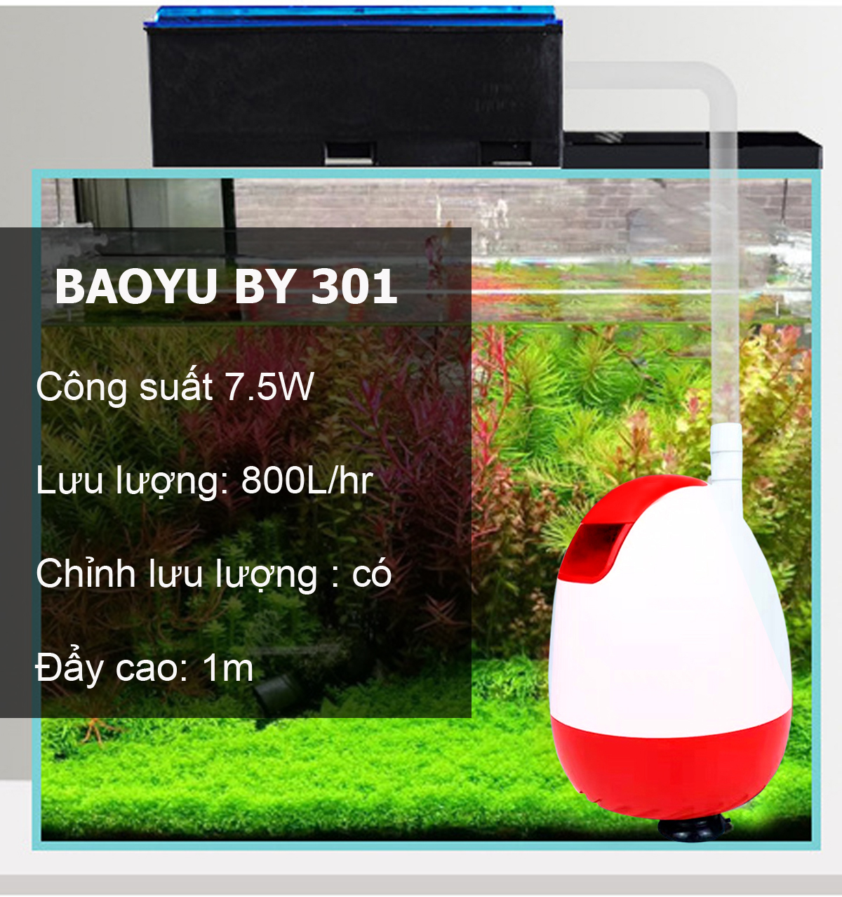 Bơm Hút Đáy Bể Cá BAOYU BY-301 7.5W