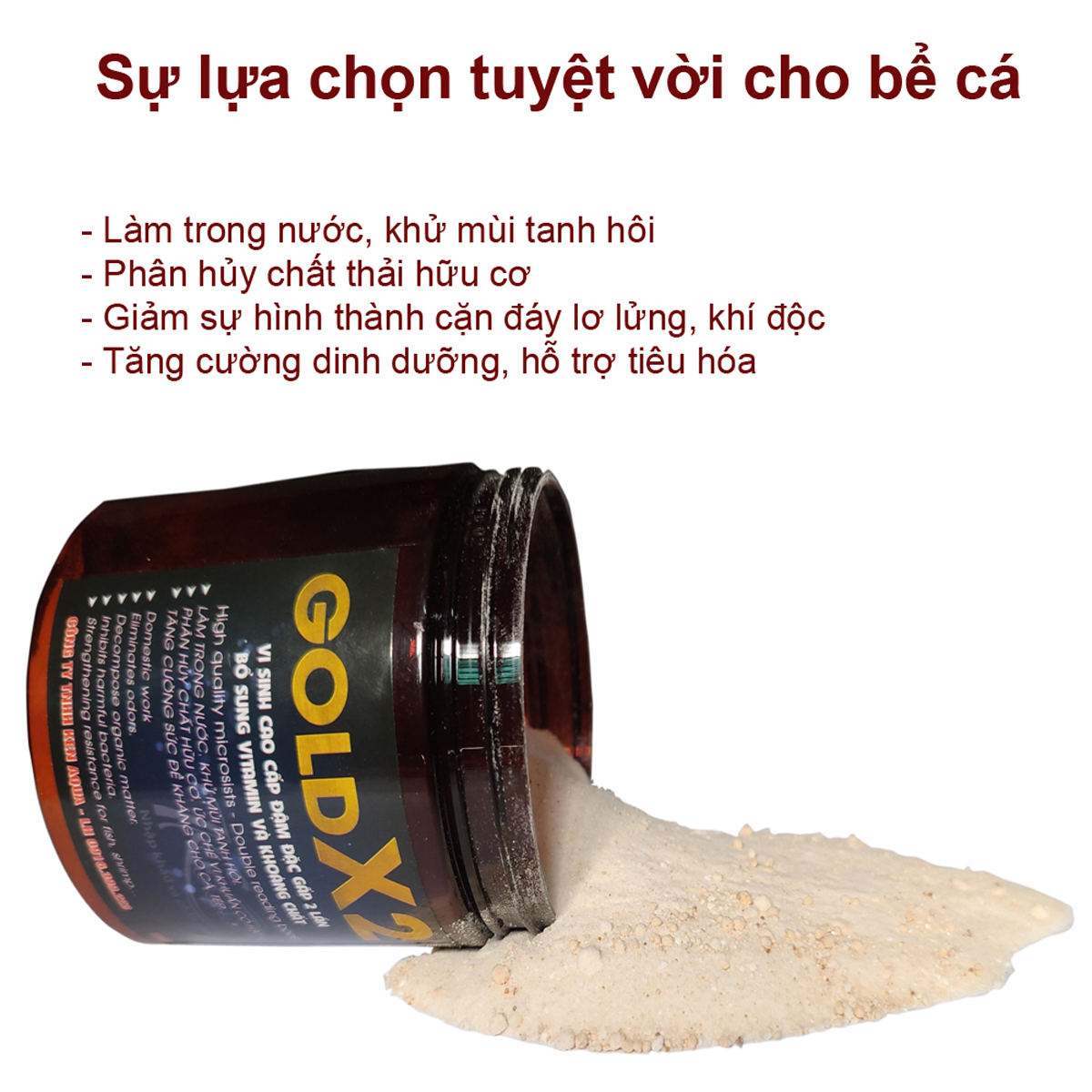 Men vi sinh hồ cá Koi GOLDX2 150Gr dạng bột siêu đậm đặc - Ảnh 3