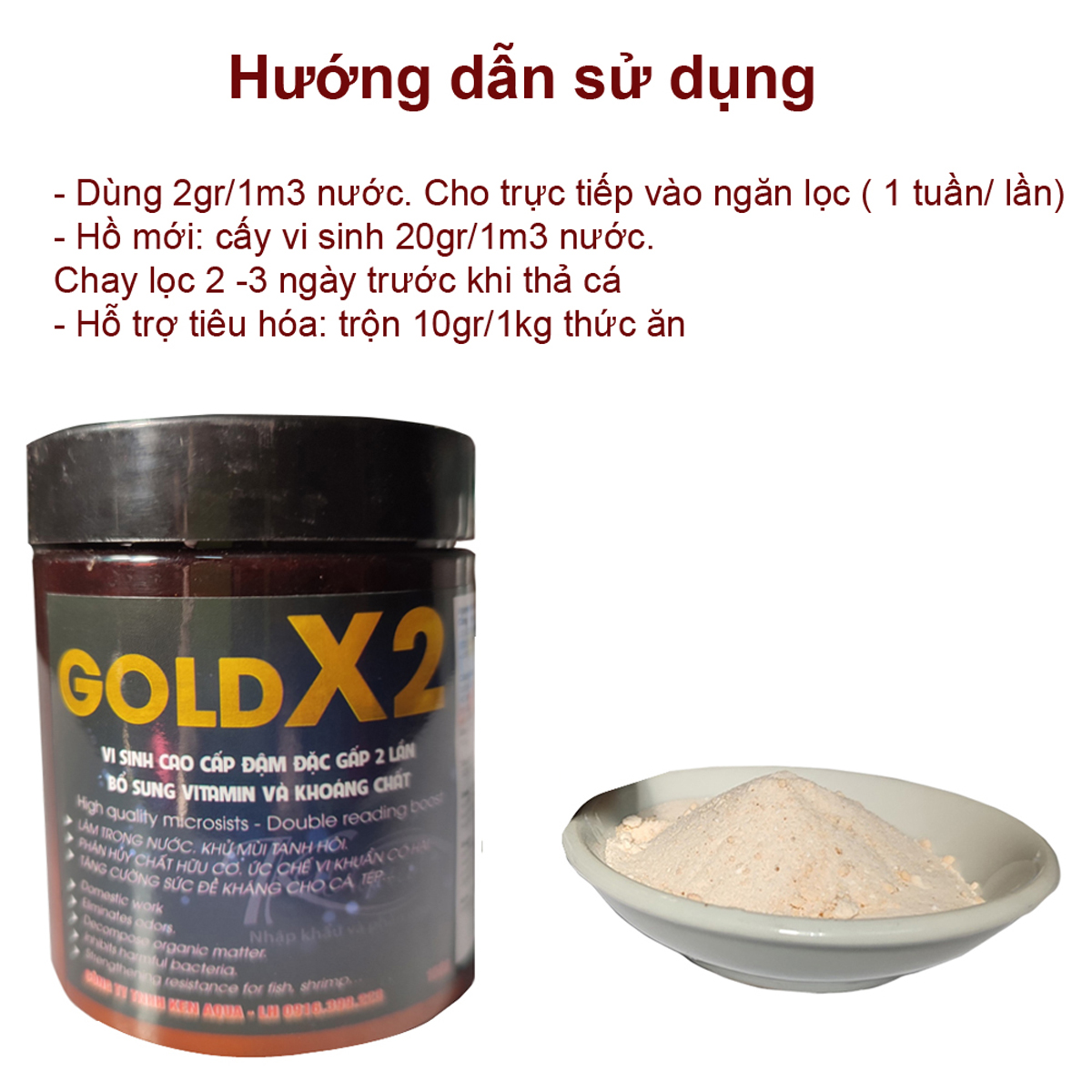 Men vi sinh hồ cá Koi GOLDX2 150Gr dạng bột siêu đậm đặc - Ảnh 4