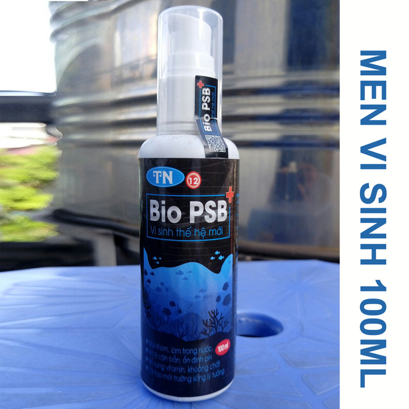 Men vi sinh BIO PSB 100ml dạng nước xử lý nước, khử độc, làm trong hồ cá, thủy sinh