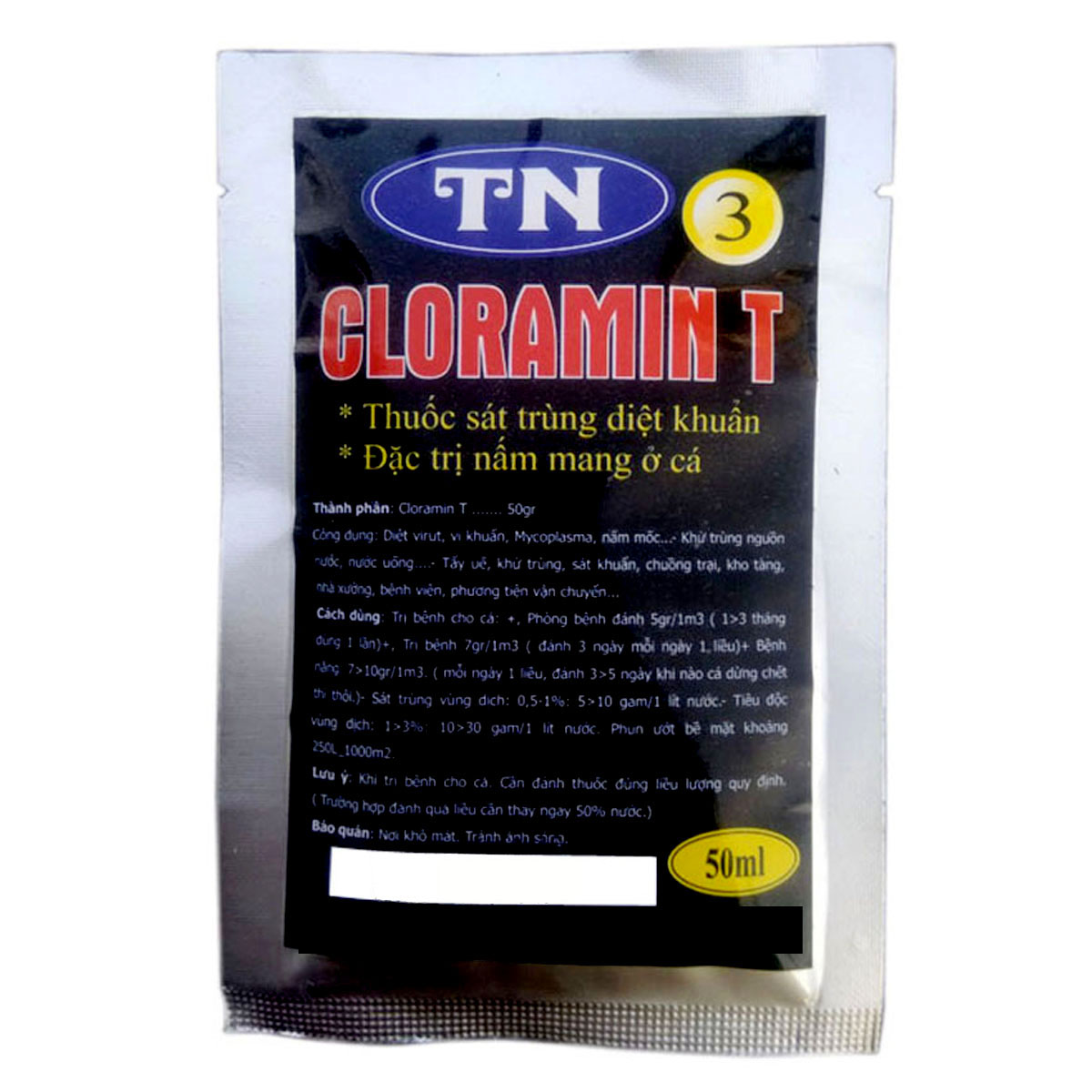 Cloramin T diệt khuẩn, trị nấm mang cho cá cảnh, cá Koi (50ml)