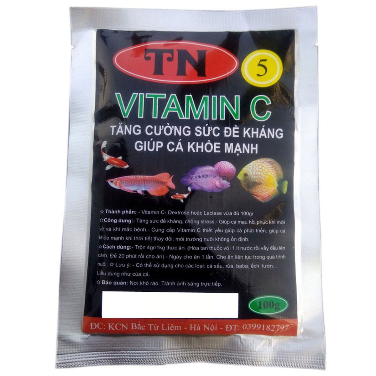 Vitamin C cho cá cảnh 100Gr Tăng đề kháng, khỏe mạnh, mau lớn