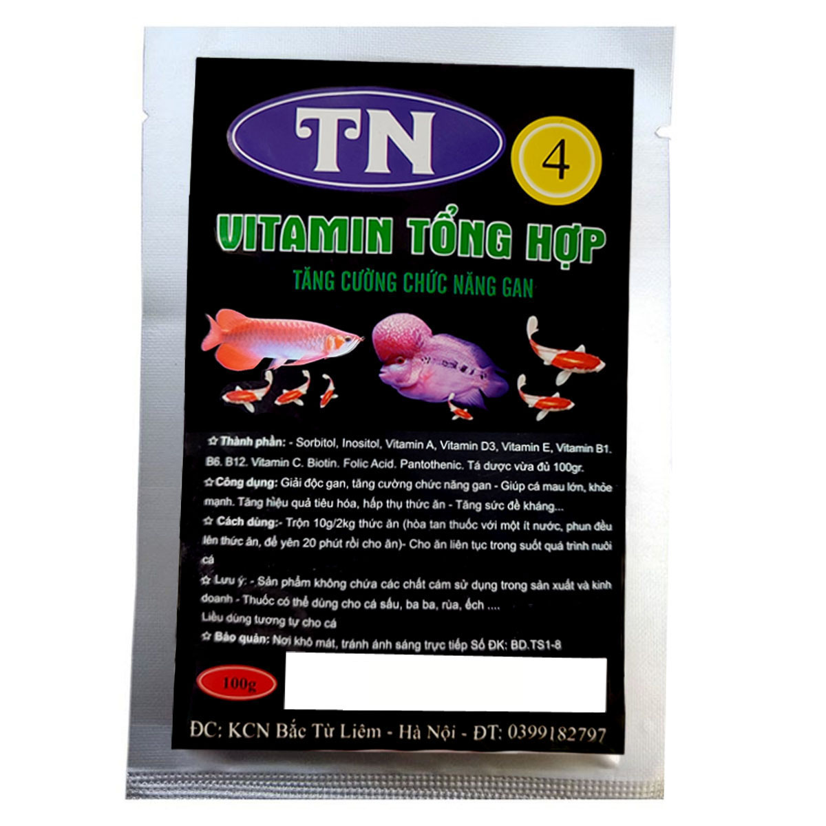 Vitamin tổng hợp cho cá cảnh 100Gr Tăng đề kháng, khỏe mạnh, mau lớn