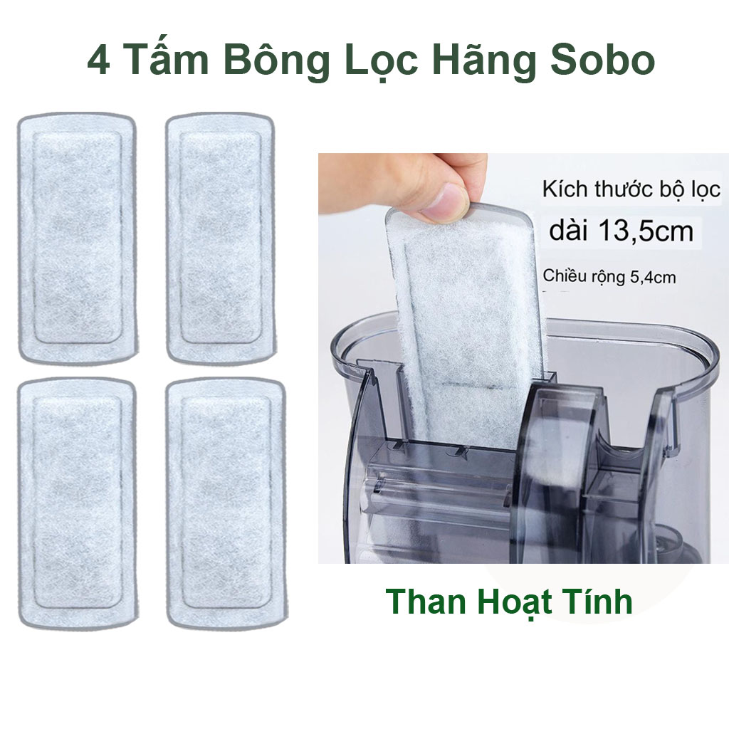 4 Miếng Lọc Thay Thế Cho Máy Lọc Thác Hồ Cá SOBO WP308H, WP408H, WP508H