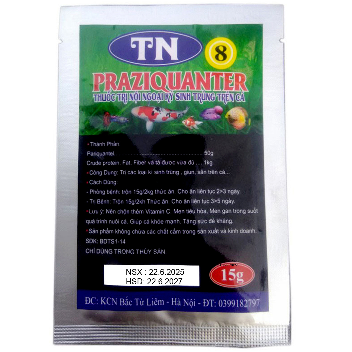 Praziquantel TN 8 - Trị Nội Ngoại Ký Sinh Trùng, Sán Cá Cảnh, Cá Nuôi