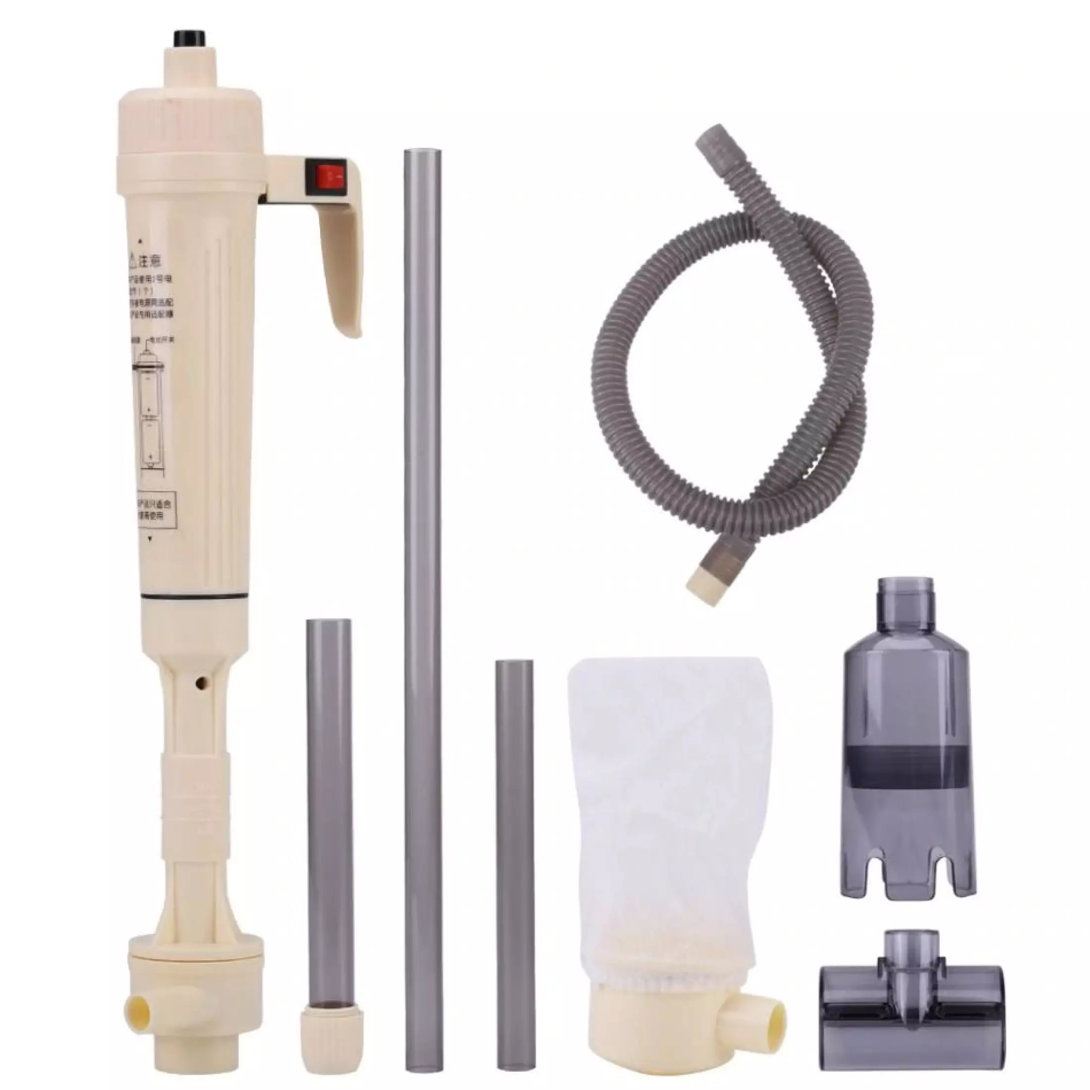 Máy vệ sinh bể cá JENECA AS615B, hút cặn thay nước dùng điện/pin tiện lợi