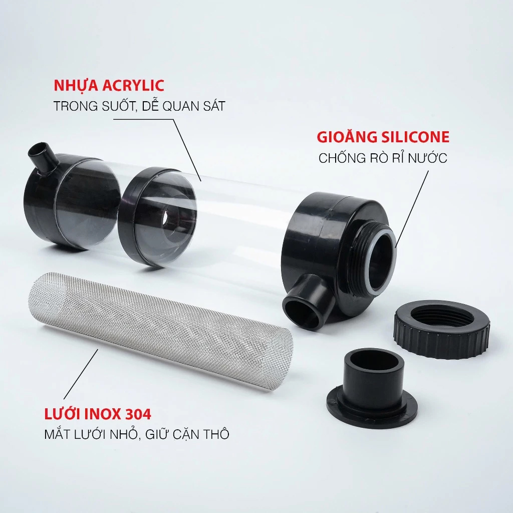 Ống lắng tách phân cặn bể kính hồ cá - Trái - Ảnh 9