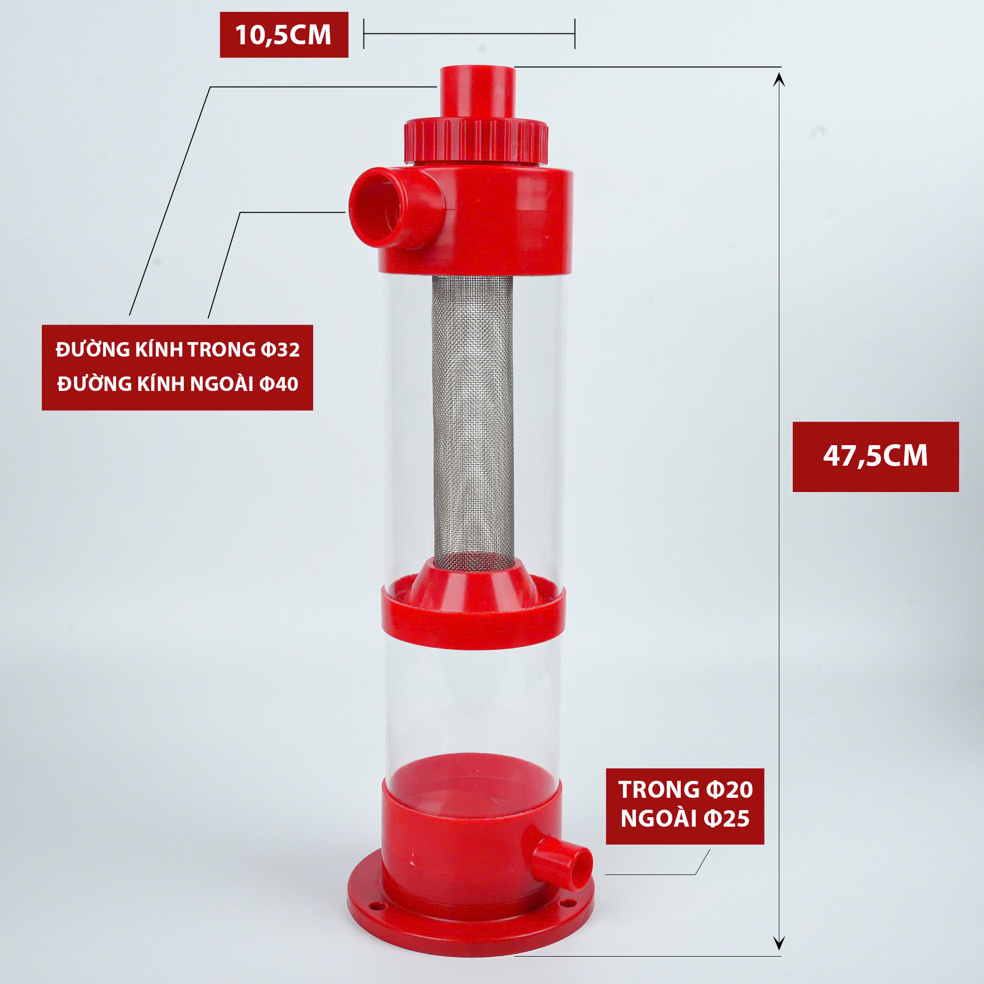 Ống lắng tách phân cặn bể kính hồ cá - Trái - Ảnh 3