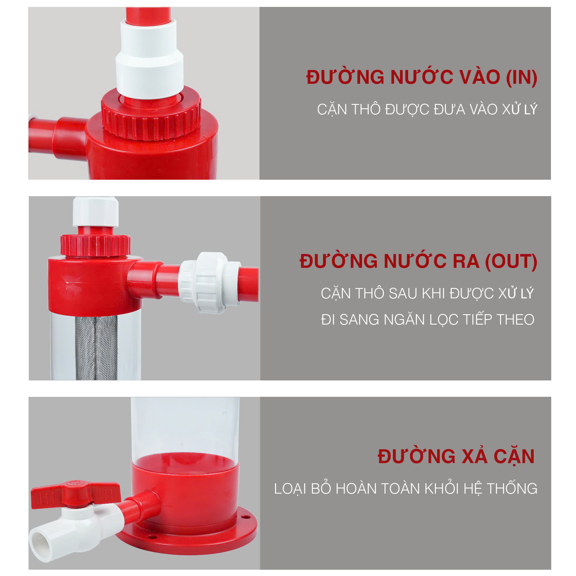Ống lắng tách phân cặn bể kính hồ cá - Trái - Ảnh 6