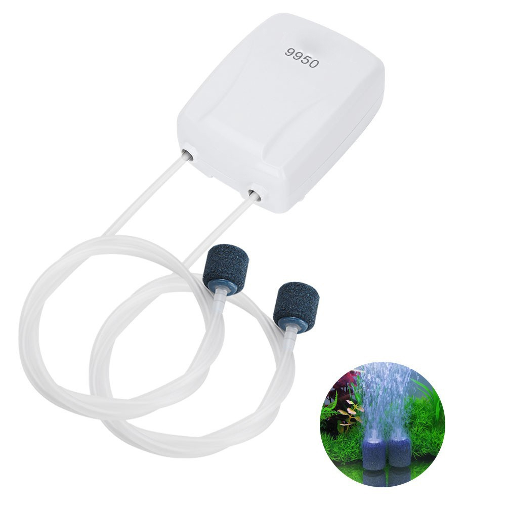 Máy sục khí Oxy 2 vòi tích điện Jebo 9950