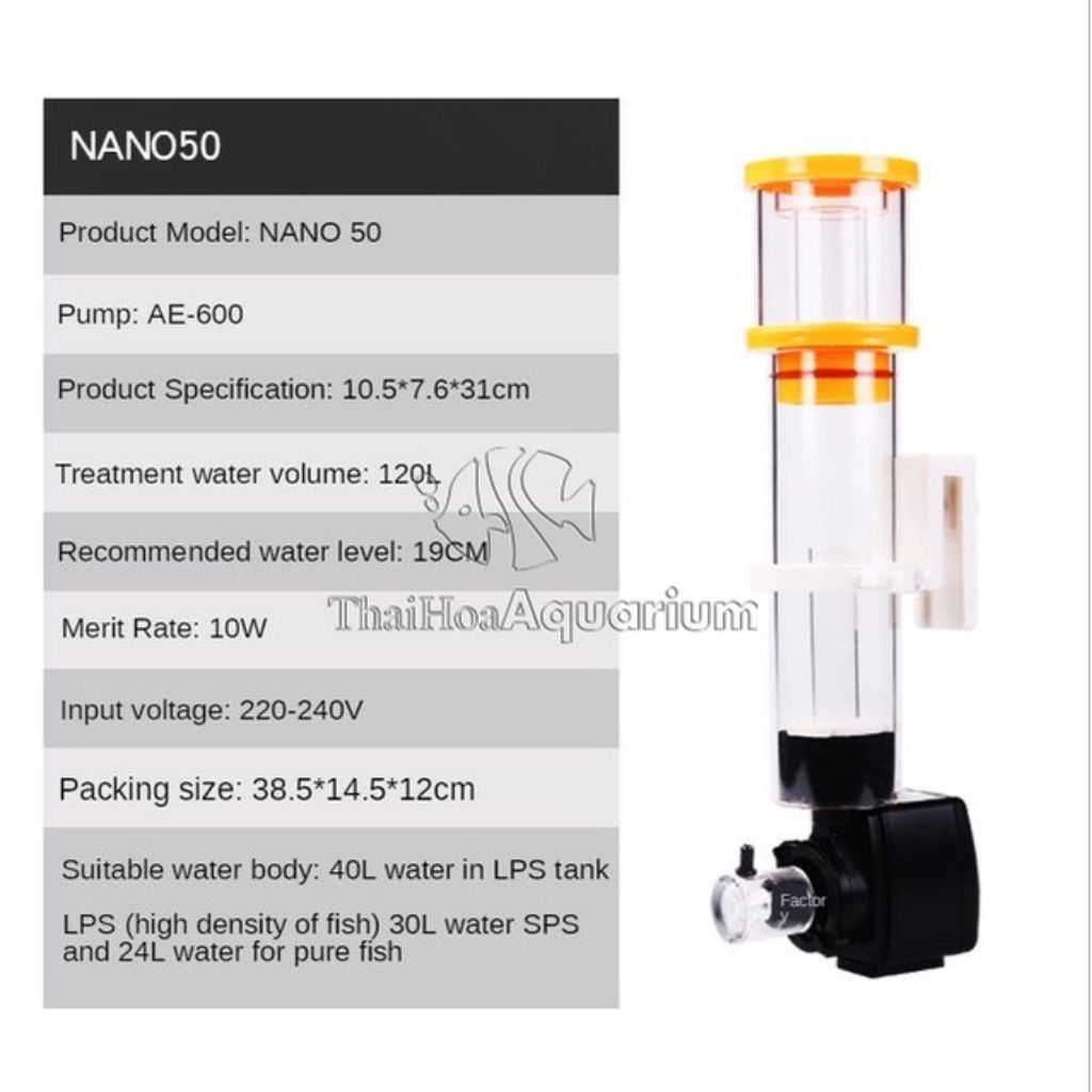 Máy tách bọt Skimmer AE-Nano 50 - Lọc sạch bể cá biển & hải sản - Ảnh 2